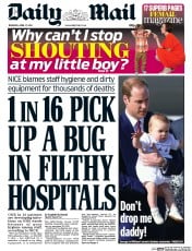 Daily Mail (UK) Newspaper Front Page for 17 April 2014
