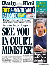 Daily Mail (UK) Newspaper Front Page for 17 May 2011