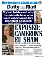 Daily Mail (UK) Newspaper Front Page for 17 May 2016