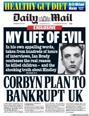 Daily Mail (UK) Newspaper Front Page for 17 May 2017