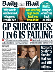 Daily Mail (UK) Newspaper Front Page for 18 November 2014