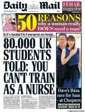 Daily Mail Newspaper Front Page (UK) for 18 December 2014