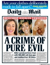 Daily Mail (UK) Newspaper Front Page for 18 August 2016