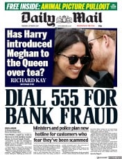 Daily Mail (UK) Newspaper Front Page for 19 October 2017