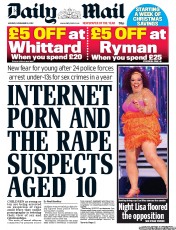 Daily Mail Newspaper Front Page (UK) for 19 November 2012