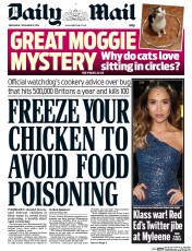 Daily Mail (UK) Newspaper Front Page for 19 November 2014