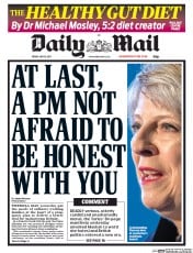 Daily Mail (UK) Newspaper Front Page for 19 May 2017