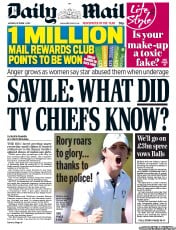 Daily Mail (UK) Newspaper Front Page for 1 October 2012