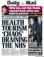 Daily Mail (UK) Newspaper Front Page for 1 February 2017
