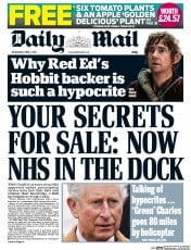 Daily Mail Newspaper Front Page (UK) for 1 April 2015