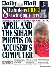Daily Mail Newspaper Front Page (UK) for 1 May 2013