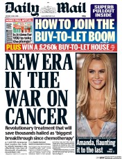 Daily Mail (UK) Newspaper Front Page for 1 June 2015
