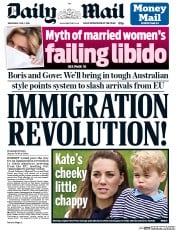 Daily Mail (UK) Newspaper Front Page for 1 June 2016