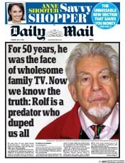 Daily Mail (UK) Newspaper Front Page for 1 July 2014