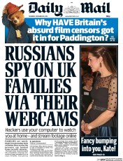 Daily Mail (UK) Newspaper Front Page for 20 November 2014