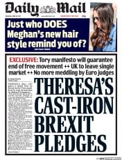 Daily Mail (UK) Newspaper Front Page for 20 April 2017