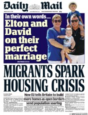 Daily Mail (UK) Newspaper Front Page for 20 May 2016