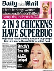 Daily Mail (UK) Newspaper Front Page for 21 November 2016