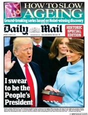 Daily Mail (UK) Newspaper Front Page for 21 January 2017