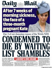 Daily Mail (UK) Newspaper Front Page for 22 October 2014
