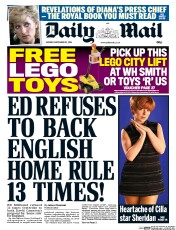 Daily Mail (UK) Newspaper Front Page for 22 September 2014