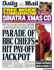 Daily Mail (UK) Newspaper Front Page for 23 November 2012