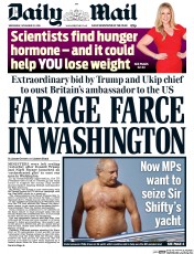 Daily Mail (UK) Newspaper Front Page for 23 November 2016