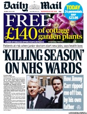 Daily Mail (UK) Newspaper Front Page for 23 June 2012