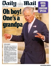 Daily Mail (UK) Newspaper Front Page for 23 July 2013