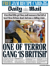 Daily Mail Newspaper Front Page (UK) for 23 September 2013