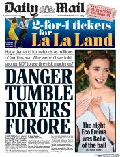 Daily Mail (UK) Newspaper Front Page for 24 February 2017