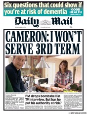 Daily Mail (UK) Newspaper Front Page for 24 March 2015