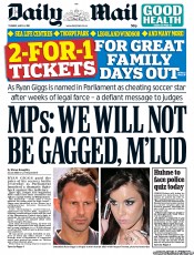Daily Mail (UK) Newspaper Front Page for 24 May 2011