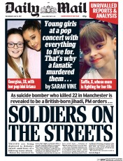 Daily Mail (UK) Newspaper Front Page for 24 May 2017