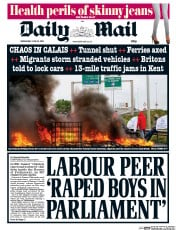 Daily Mail Newspaper Front Page (UK) for 24 June 2015