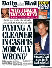 Daily Mail Newspaper Front Page (UK) for 24 July 2012
