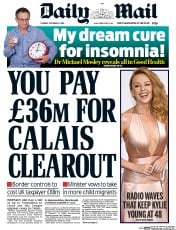 Daily Mail (UK) Newspaper Front Page for 25 October 2016