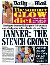 Daily Mail (UK) Newspaper Front Page for 25 April 2015