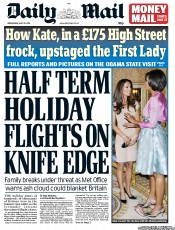Daily Mail (UK) Newspaper Front Page for 25 May 2011