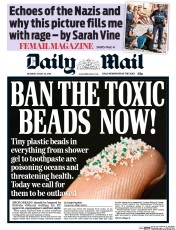 Daily Mail (UK) Newspaper Front Page for 25 August 2016