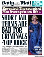 Daily Mail Newspaper Front Page (UK) for 26 November 2013