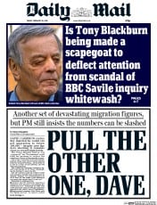 Daily Mail (UK) Newspaper Front Page for 26 February 2016