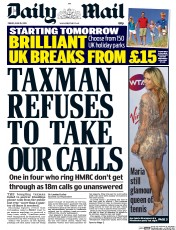 Daily Mail Newspaper Front Page (UK) for 26 June 2015