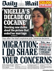 Daily Mail Newspaper Front Page (UK) for 27 November 2013