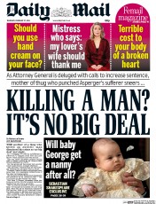 Daily Mail Newspaper Front Page (UK) for 27 February 2014