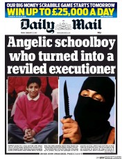 Daily Mail (UK) Newspaper Front Page for 27 February 2015