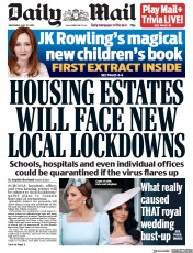 Daily Mail (UK) Newspaper Front Page for 27 May 2020
