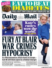 Daily Mail (UK) Newspaper Front Page for 27 September 2016