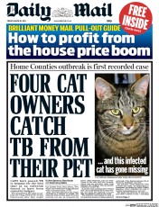 Daily Mail (UK) Newspaper Front Page for 28 March 2014