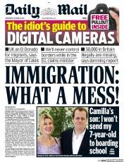 Daily Mail (UK) Newspaper Front Page for 29 October 2014
